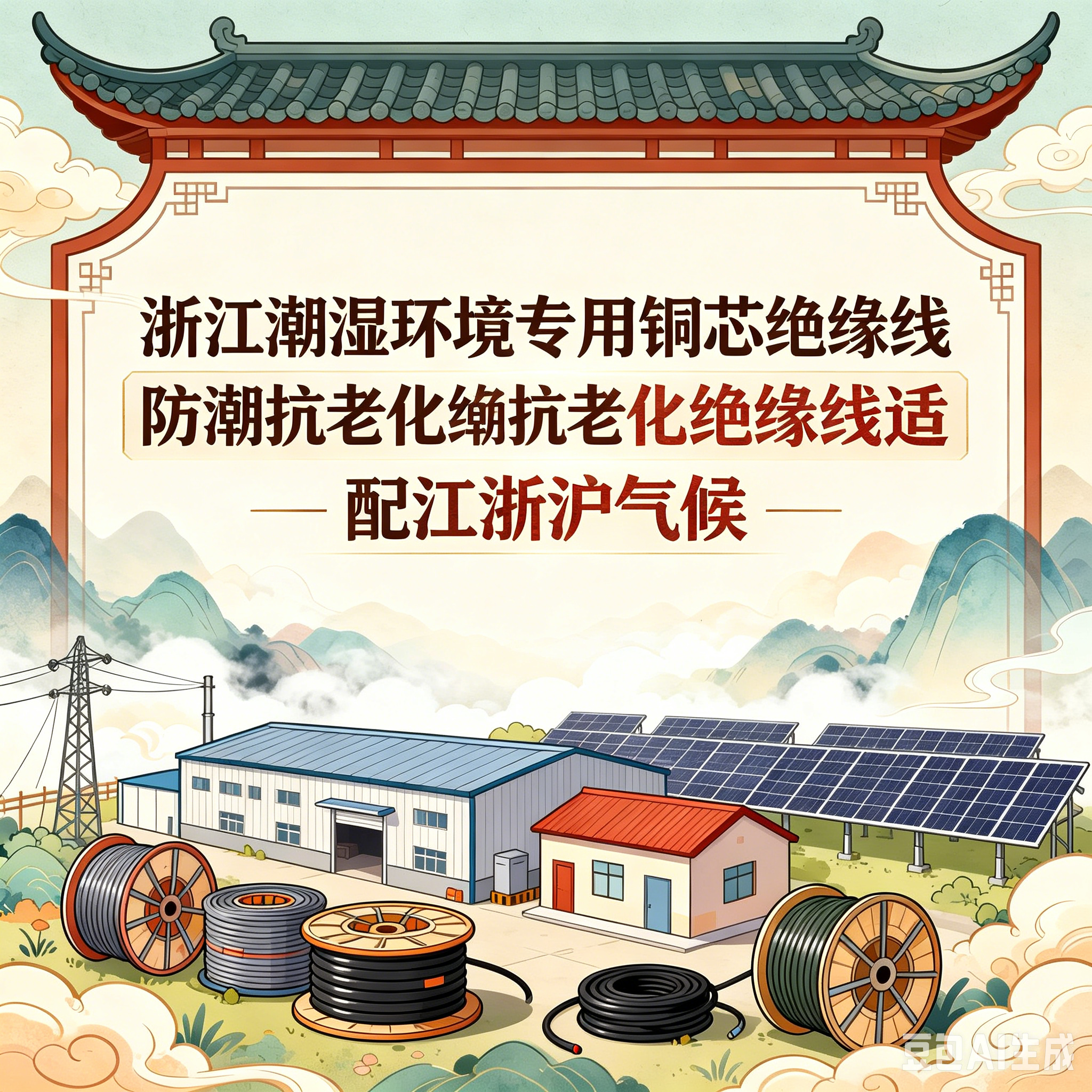 浙江潮湿环境专用铜芯绝缘线｜防潮抗老化绝缘线适配江浙沪气候