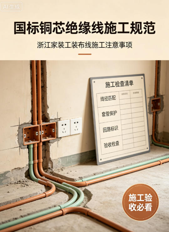 国标铜芯绝缘线施工规范 浙江家装工装布线施工注意事项