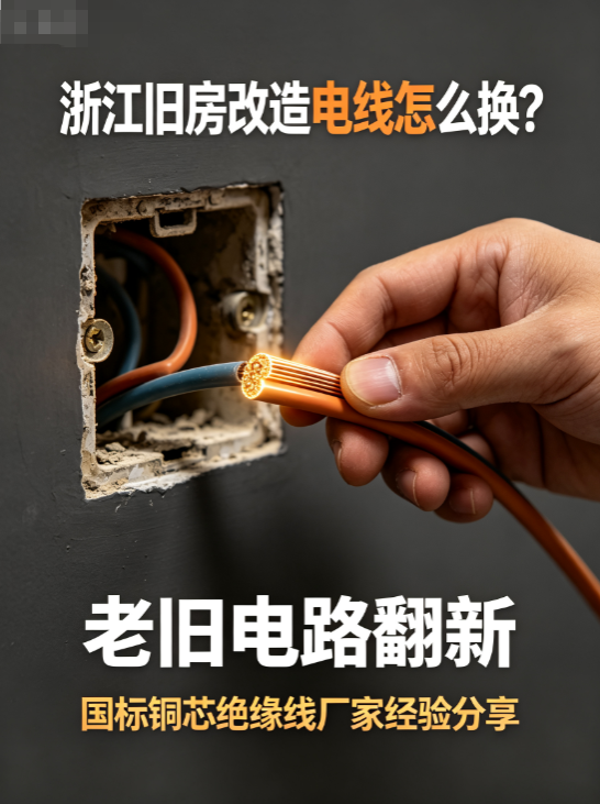 浙江旧房改造电线怎么换？老旧电路翻新国标铜芯绝缘线厂家