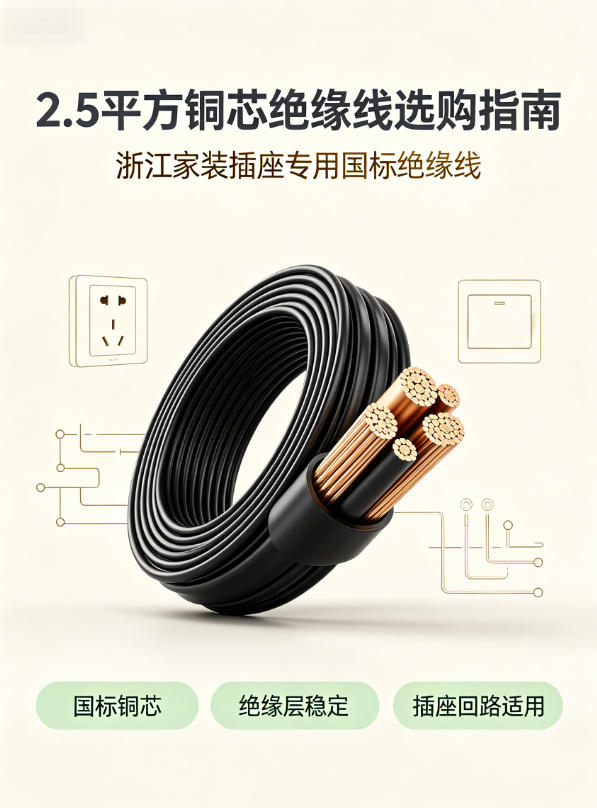 2.5平方铜芯绝缘线多少钱一卷？浙江家装插座专用国标绝缘线厂家