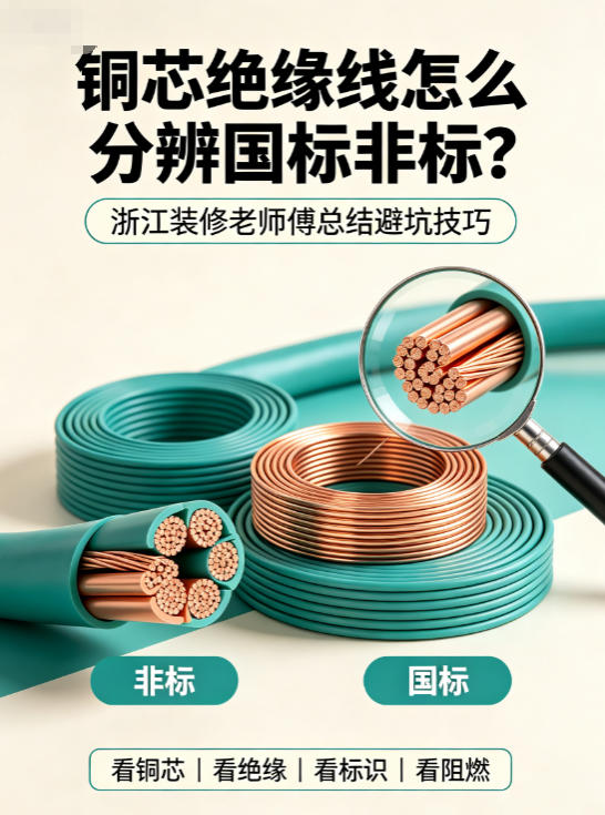 铜芯绝缘线怎么分辨国标非标？浙江装修老师傅总结避坑技巧