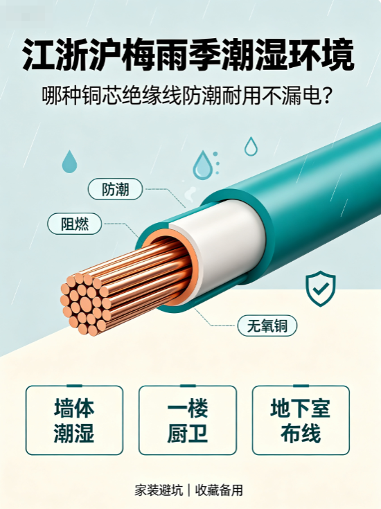 江浙沪梅雨季潮湿环境，哪种铜芯绝缘线防潮耐用不漏电？